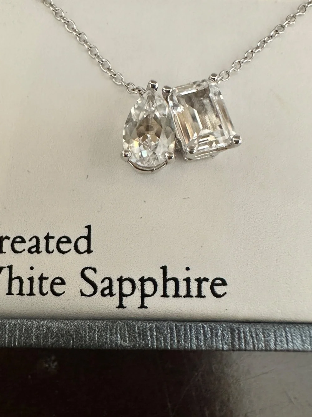 Gemstone Brilliance Created White Sapphire Sterling Silver Pendant Necklace